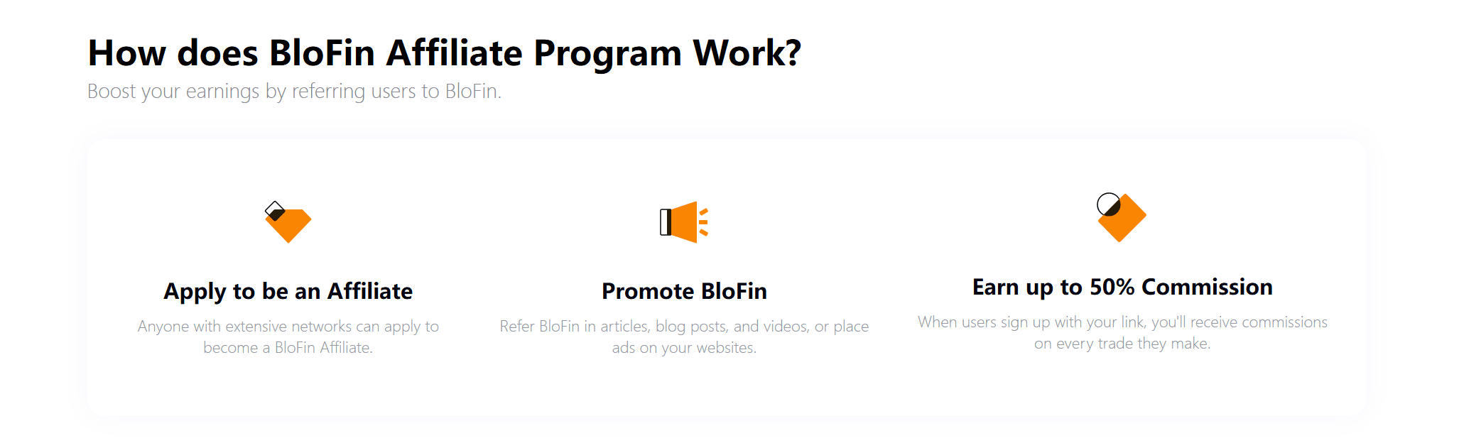 BloFin referalni program in fee struktura